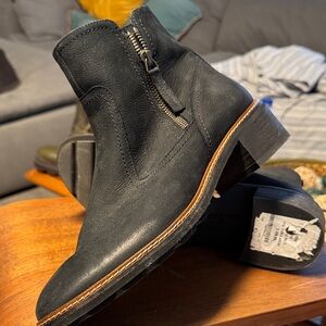 Paul Green Charcoal Leather Ankle Boots